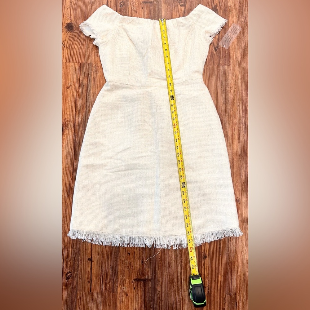 Nanette Lepore Cream Tweed Mini Dress NWT Size 4 Quiet Luxury Chic - Picture 10 of 12